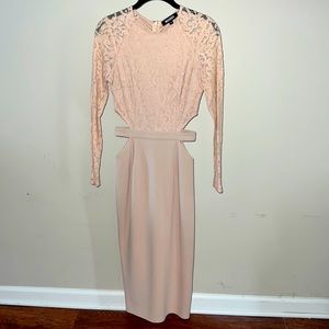 Nude/soft pink midi dress